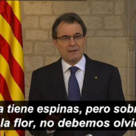 Artur Mas aboga por el "derecho a decidir sin tutelas" en su discurso del día de Sant Jordi
