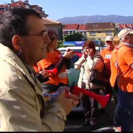  Altercado entre los afectados por las preferentes y la Policía de Nigrán