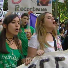 Gran manifestación contra la reforma educativa del Gobierno en las calles de Madrid