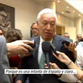 Margallo sobre la infanta: "Me parece una magnífica noticia porque es una infanta de España y claro"