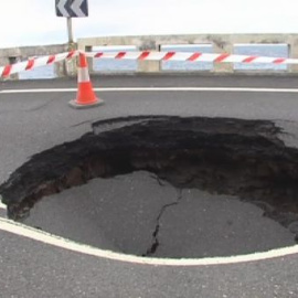 Socavón gigante en Guipúzcoa