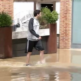 Las lluvias han causado varios desperfectos en Pamplona