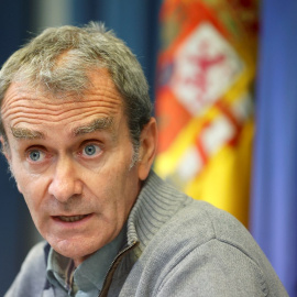 El director del Centro de Coordinación de Alertas y Emergencias Sanitarias, Fernando Simón, durante la rueda de prensa ofrecida este jueves en Madrid