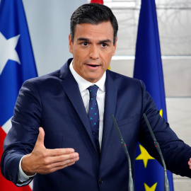 Pedro Sánchez, durante la rueda de prensa de este martes en La Moncloa. REUTERS/Juan Medina