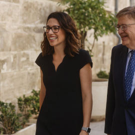 30/06/2022 La vicepresidenta y presidente de la Generalitat valenciana, Aitana Mas y Ximo Puig, a su llegada a una sesión de control ordinaria en las Cortes Valencianas, a 30 de junio de 2022, en País Valencià.