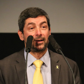 Joan Canadell en l'últim acte com a president de la Cambra de Comerç. 28 de gener de 2021.