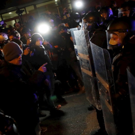 Centenares de personas se manifiestan esta tarde en la plaza Tetuán de Barcelona para pedir la libertad del rapero Pablo Hasél.