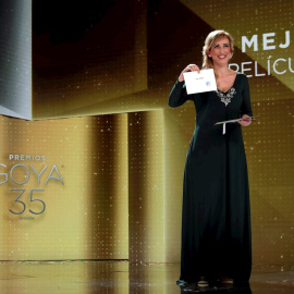 Ana María Ruiz, enfermera encargada de entregar el el Goya a Mejor Película en la gala celebrada este sábado 6 de marzo de 2021.