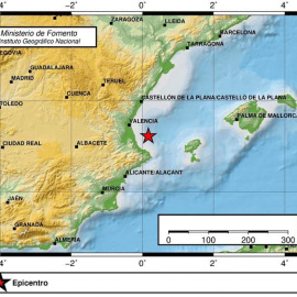 Localización del lugar del seísmo, en la página del Instituto Geográfico Nacional