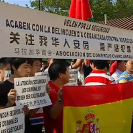 Manifestación china en Fuengirola por la muerte de un comerciante