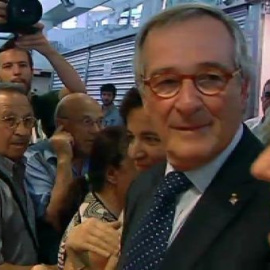 Escrache a Xavier Trías durante la inauguración del mercado de La Guineuta