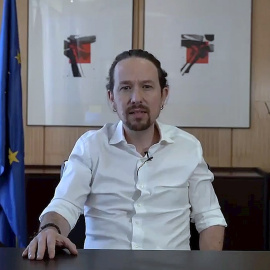 Un momento del vídeo en el que Pablo Iglesias ha anunciado su intención de salir del Ejecutivo para presentarse como candidato a las elecciones en Madrid.