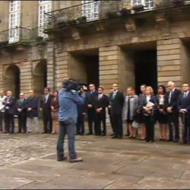 Minuto de silencio en la plaza del Obradoiro