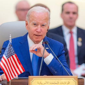 El presidente de los Estados Unidos, Joe Biden, habla durante la Cumbre de Seguridad y Desarrollo de Jeddah.