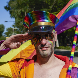 Vista de la manifestación del Orgullo 2022, que este sábado recorre las calles de Madrid bajo el lema “Frente al odio: visibilidad, orgullo y resiliencia”, con la ley trans y un pacto social contra los discursos de odio como principales reivindicaci