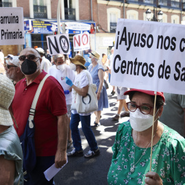 10/07/2022 Algunos de los asistentes a la manifestación de La Mesa en Defensa de la Sanidad Pública de Madrid