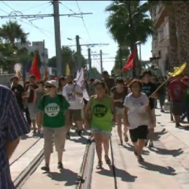 Una protesta obliga a anular la inauguración de un nuevo tramo de tranvía en Alicante