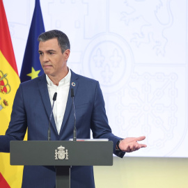 01/08/2022 El presidente del Gobierno, Pedro Sánchez, presenta el primer informe de rendición de cuentas 2022 del Gobierno de España, en el Complejo de La Moncloa, a 29 de julio de 2022, en Madrid