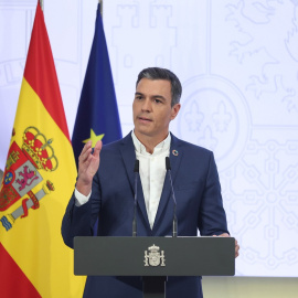 01/08/2022 El presidente del Gobierno, Pedro Sánchez, presenta el primer informe de rendición de cuentas 2022 del Gobierno de España, en el Complejo de La Moncloa, a 29 de julio de 2022, en Madrid