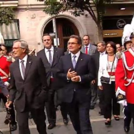 Abucheos para Artur Mas y el alcalde de Barcelona en las fiestas de la Mercé