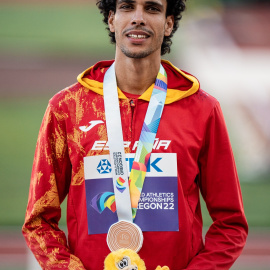 Mohamed Katir, del Equipo Español, medalla de bronce en la final de 1.500 metros durante el Campeonato del Mundo de atletismo al aire libre, a 19 de julio de 2022 en Eugene, Oregón, Estados Unidos.