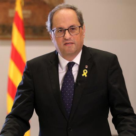 El president de la Generalitat, Quim Torra, durant la compareixença d'aquest 27 d'octubre. EFE/Generalitat de Cataluña/Jordi Bedmar
