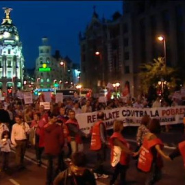 Multitudinaria manifestación en Madrid con motivo del día para la erradicación de la pobreza