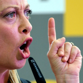 Giorgia Meloni , líder del partido de extrema derecha Hermanos de Italia, en Florencia, Italia, el 18 de septiembre de 2020