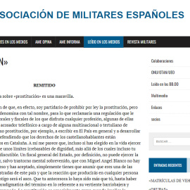 Pantallazo del artículo que llama puta a varios miembros del Gobierno en la web de la AME.