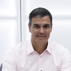 El presidente del Gobierno, Pedro Sánchez durante la reunión de la Ejecutiva Federal del PSOE en su sede de la calle Ferraz en Madrid este lunes.