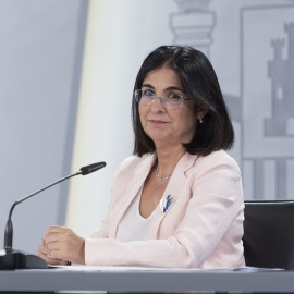 02/09/2022. La ministra de Sanidad, Carolina Darias, durante una rueda de prensa en La Moncloa, a 23 de agosto de 2022.