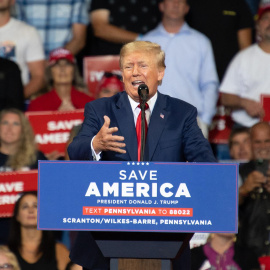 El expresidente de EEUU, Donald Trump, se dirige a sus seguidores en Wilkes-Barre (Pennsylvania) este 3 de septiembre de 2022.