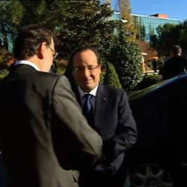 Rajoy recibe a Hollande en La Moncloa