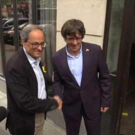El president Quim Torra i l'expresident cessat Carles Puigdemont es reuneixen a Waterloo, Bèlgica. CCMA