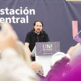 Pablo Iglesias, secretario general de Podemos, durante un mitin en la Universidad de Otoño del partido / Daniel Gago - Podemos