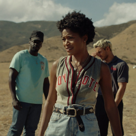 16/02/2022 Daniel Kaluuya, Keke Palmer y Brandon Perea, protagonistas de la película.