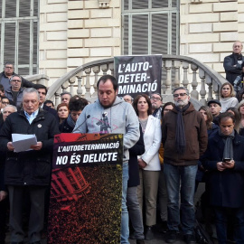 Roda de premsa amb partits i entitats independentistes per anunciar les mobilitzacions que acompanyaran el judici de l'1-O.
