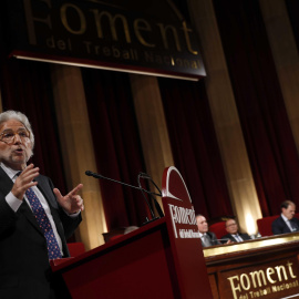 El empresario y expolítico Josep Sánchez Llibre, tras ser elegido nuevo presidente de Foment del Treball, la principal patronal catalana. EFE/Toni Albir