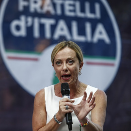 25/08/2022. La ultraderechista Giorgia Meloni en un acto de los Hermanos de Italia, en Roma, a 20 de julio de 2022.
