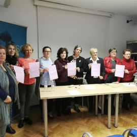 Presentación de la 'Agenda feminista contra la práctica del alquiler de vientres y la prostitución'. E.P.