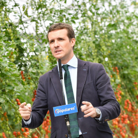 03/04/2019 - El presidente del PP, Pablo Casado,durante una visita a Almería. EFE / CARLOS BARBA