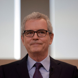 Pablo Isla, en su última comparecencia como presidente de Inditex, en la sede de la multinacional gallega, en Arteixo (A Coruña). REUTERS/Miguel Vidal