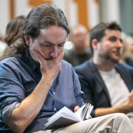 10/04/2018 - El candidato de Unidas Podemos a la Presidencia del Gobierno, Pablo Iglesias, en Zaragoza. / EFE - JAVIER CEBOLLADA