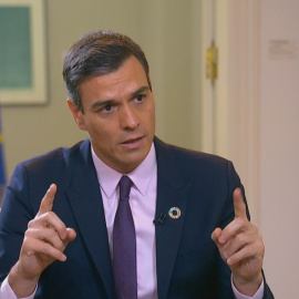 El presidente del Gobierno y candidato del PSOE a las elecciones del 28-A, Pedro Sánchez, en un momento de su entrevista con La Sexta.