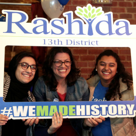 Rashida Tlaib celebra su victoria en las elecciones legislativas de Estados Unidos. - REUTERS