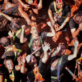 30/08/2022 Miles de personas participan en la fiesta de la Tomatina de Buñol, a 28 de agosto de 2019.
