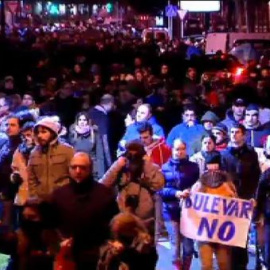 Tercera noche de manifestaciones contra el bulevar de Gamonal en Burgos