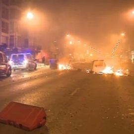 Violenta protesta en Burgos contra las obras de remodelación de una céntrica calle de la ciudad