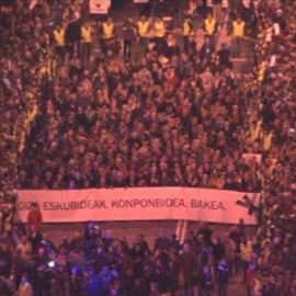 Masivo apoyo en Bilbao a la marcha impulsada por PNV y Sortu