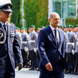 04/09/2022 El canciller alemán Olaf Scholz, en la ceremonia de bienvenida al primer ministro ucraniano, Denys Shmyhal
